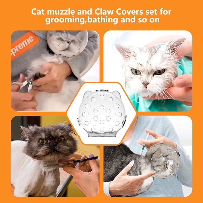 Cat Muzzle and Boots,Helmet for Grooming